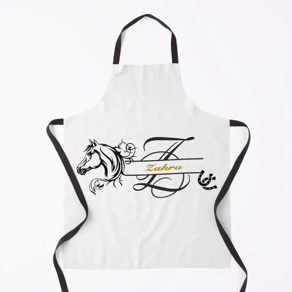 

Zahra with Horse Design Apron Camping All For Kitchen And Home Apron