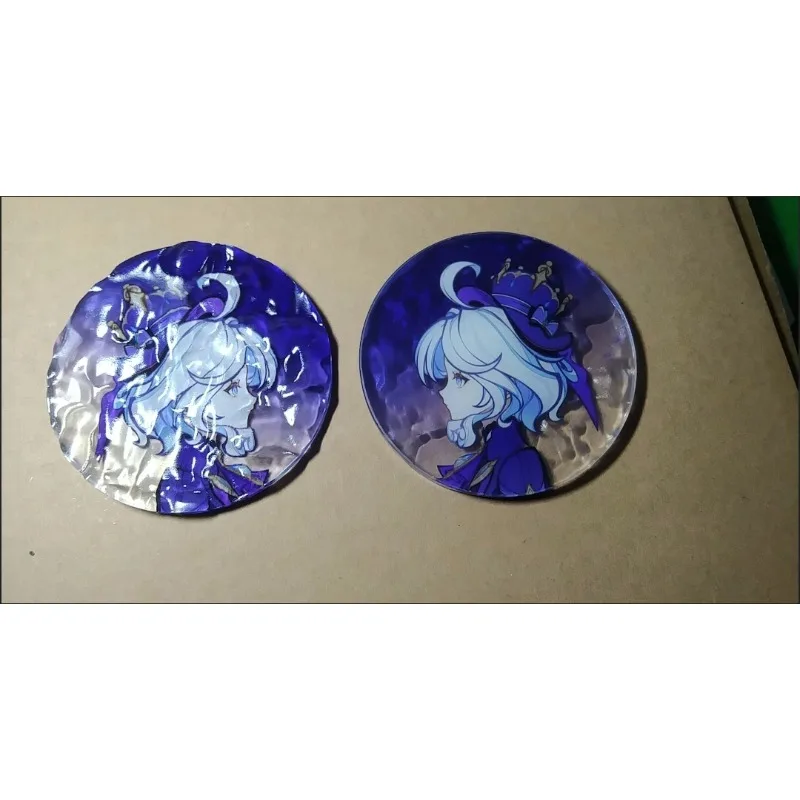 موجة نمط جولة الاكريليك كأس الحصير الجدول الوسادة للمنزل مكتب المطبخ Furina دي فونتين Focalors هيدرو أرشون إله العدالة