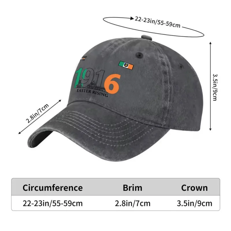 1916 Easter Rising Commemorative Washed Baseball Cap – Adjustable Buckle, Lightweight & Breathable Unisex Hat