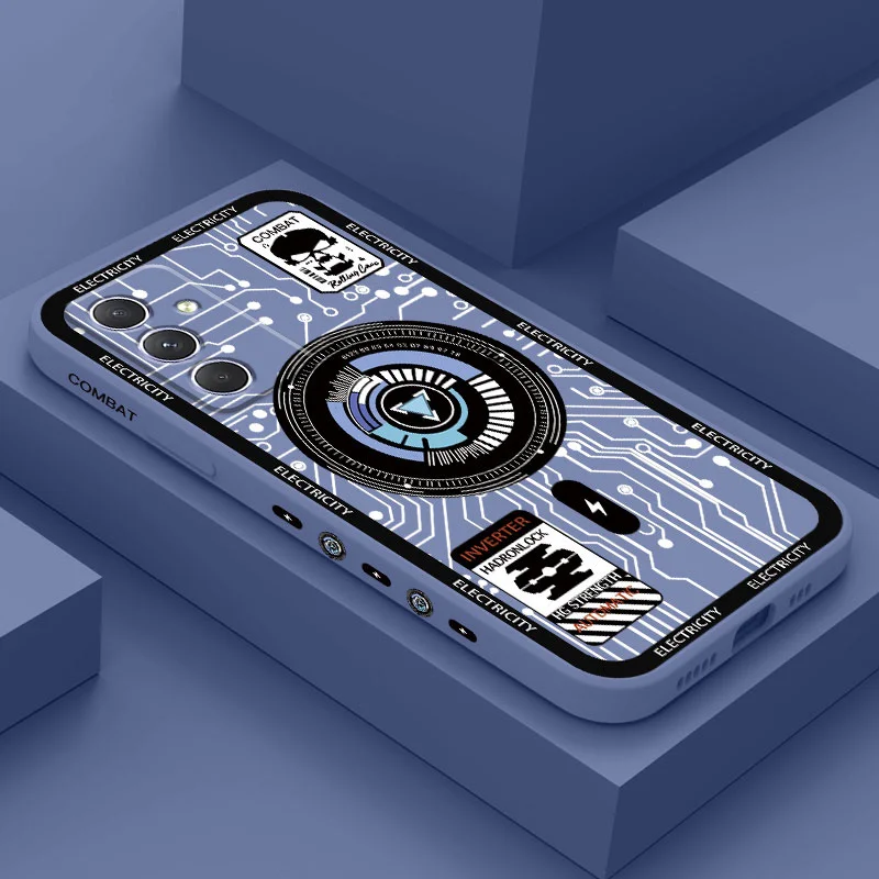 Mechanical Circuit Phone Case For Samsung Galaxy A17 A07 A56 A36 A26 A16 A06 A54 A34 A24 A14 A55 A35 A25 A15 A05 4G 5G Cover
