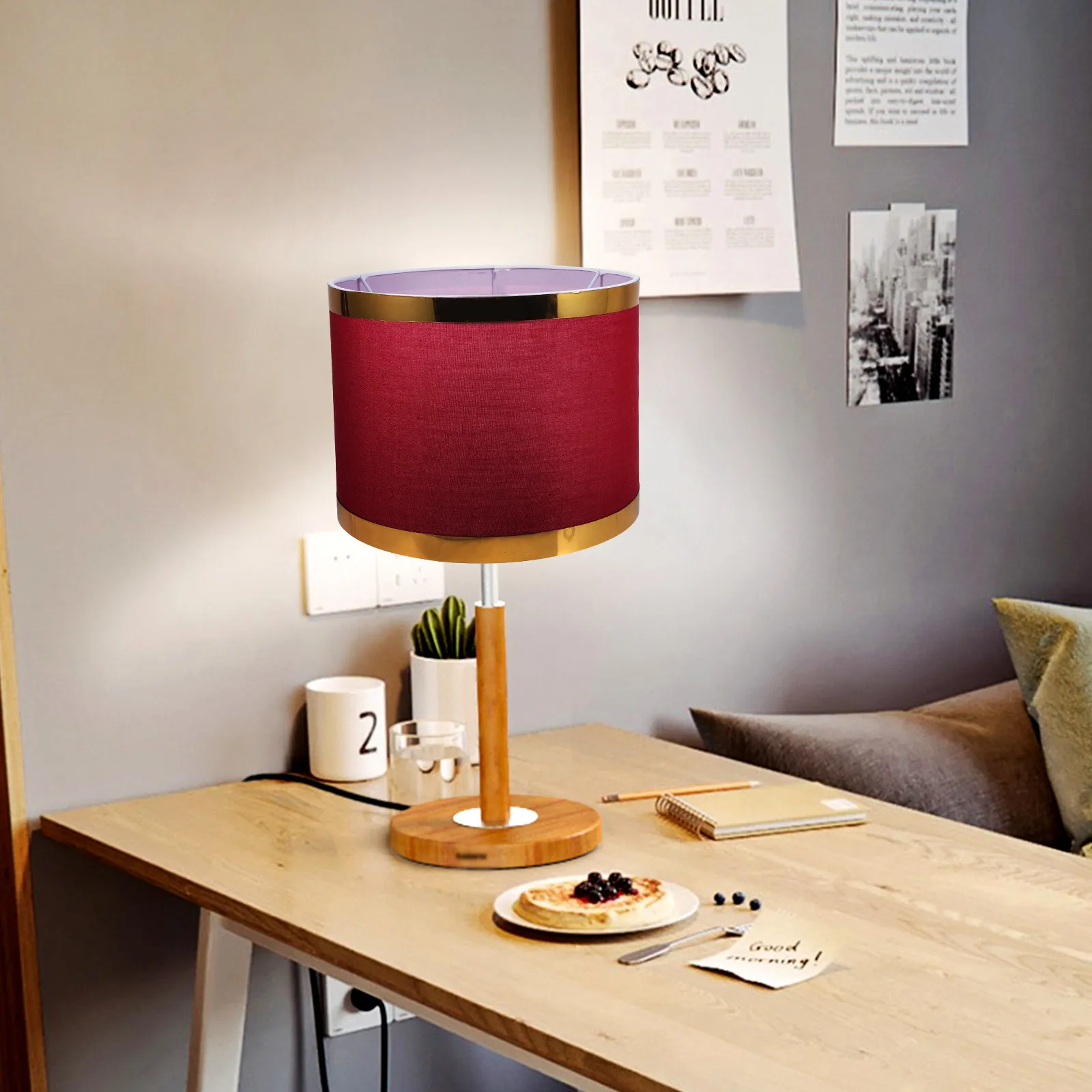 Drum Lamp Shade for Table Lamps and Floor Lamps Linen Fabric Modern Lampshade Replacement Soft Diffused Light Home Decor
