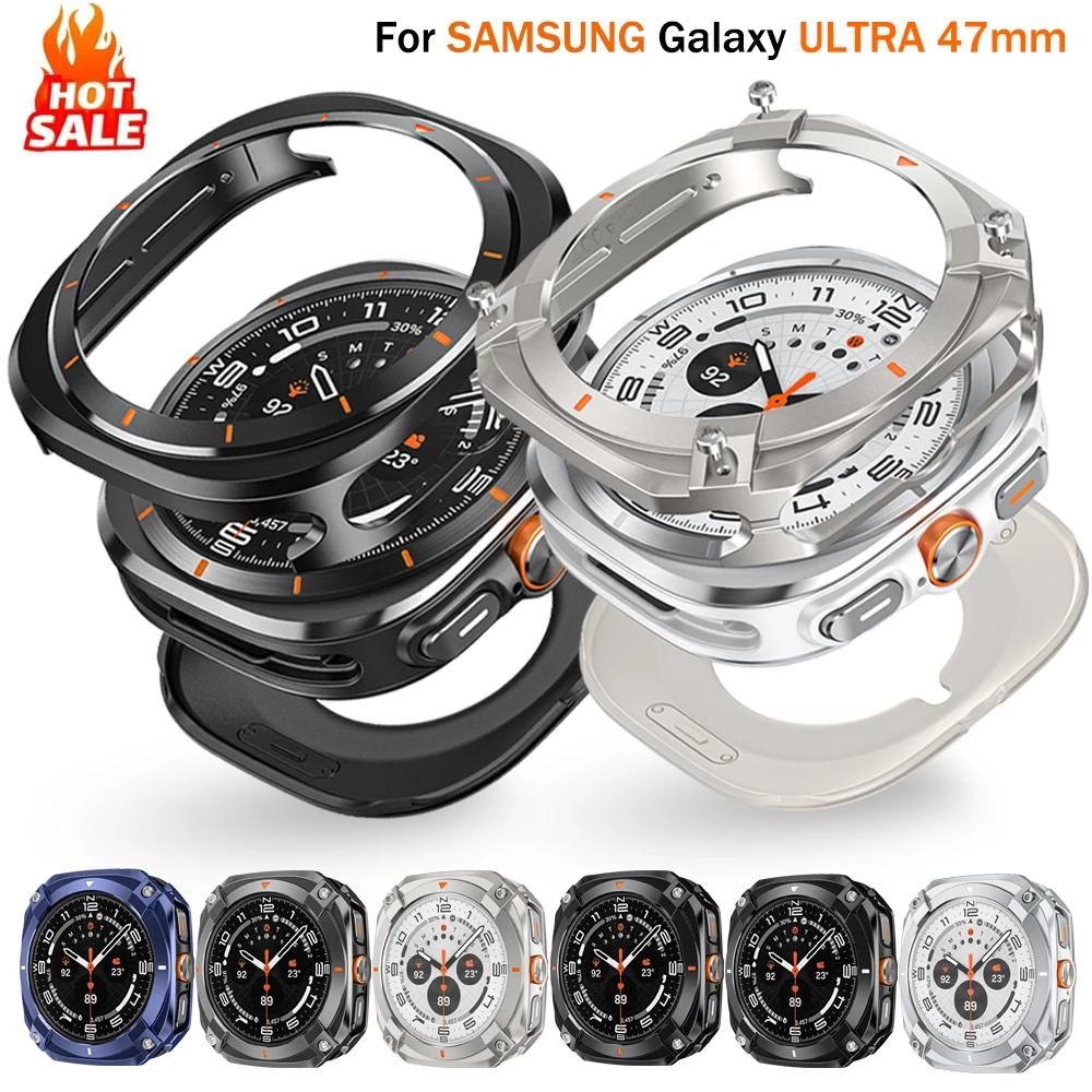 

Роскошный защитный чехол из сплава для Samsung Galaxy Watch Ultra 47 мм, чехол для SAMSUNG ULTRA 7, защитная пленка для экрана, аксессуары-бампер