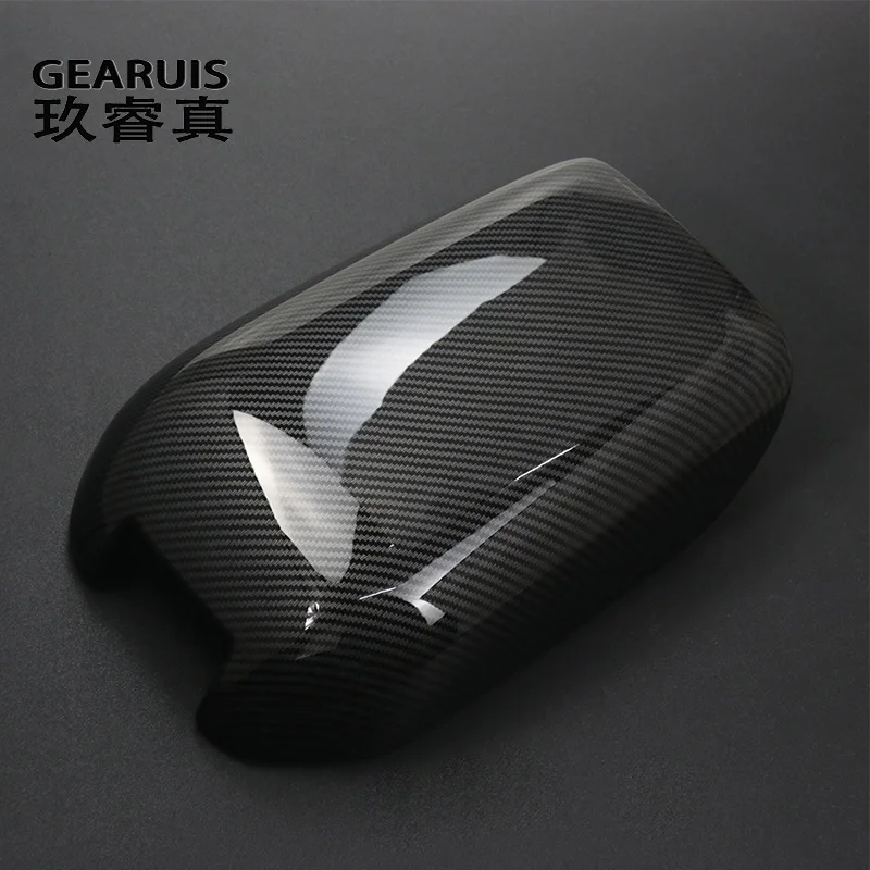 For Volvo XC90 2003-2014 Car Styling Armrest Cover Carbon fiber Trim Latch Lid Center Console Arm Rest Interior Auto Accessories