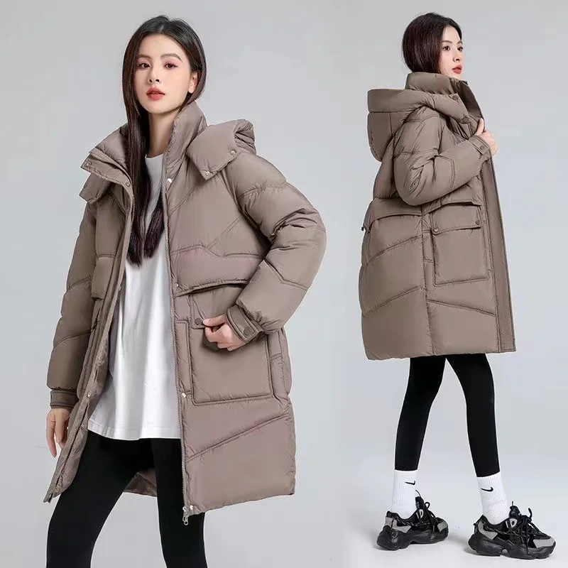 Women Jacket Winter Parkas Thick Hooded Cotton Padded Jackets Coats 2023 New Female Loose Long Puffer Parkas Oversize Outwear