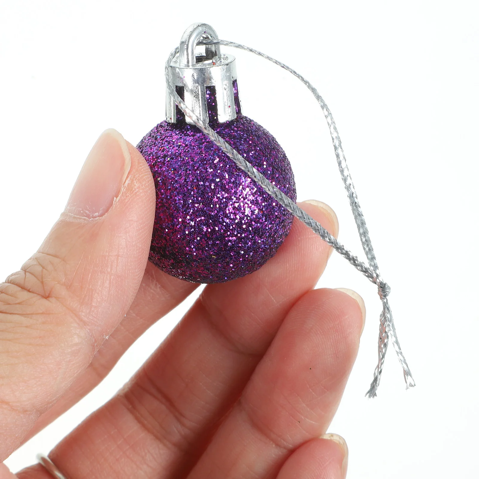 

80 Pcs Small Glitter Baubles Christmas Tree Mini Ornament Ball Metallic Ornaments Balls for