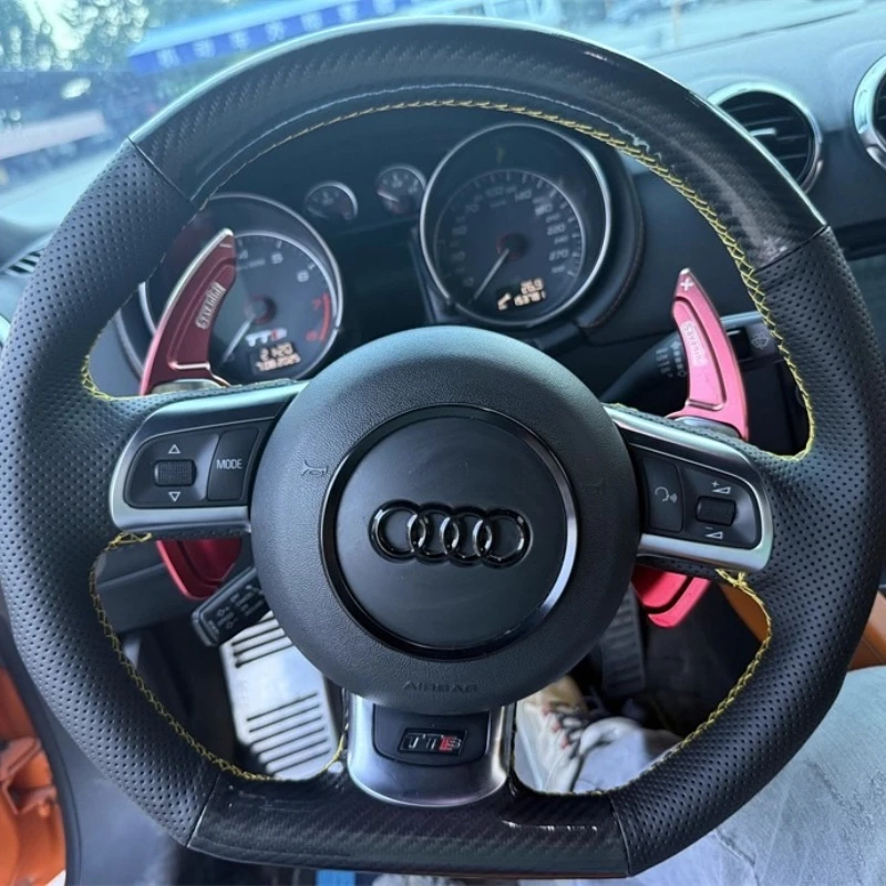 Coprivolante in Pelle Scamosciata Cucito a Mano Antiscivolo per Audi A3 S3 (8P) Sportback 2008-2012 R8 TT TTS (8J) 2006-2014