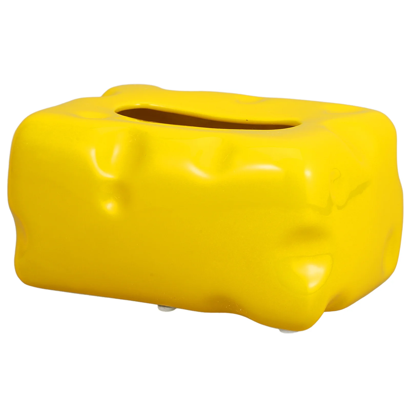 

Ceramic Cheese Tissue Box Stylish Decorative Paper Towel Holder for Household Table Living Room Dining Coffee Table