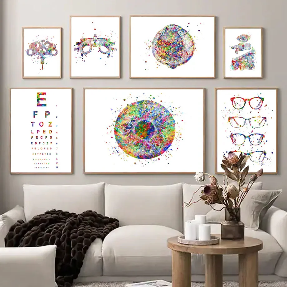 

Vision Optometrist Eye Anatomy Doctor Optician Wall Art Canvas Painting Nordic Posters And Prints Wall Pictures For Clinic Decor