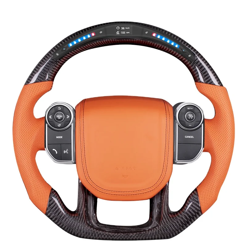

Custom Bright Carbon Fiber Steering Wheel For Land-Rover