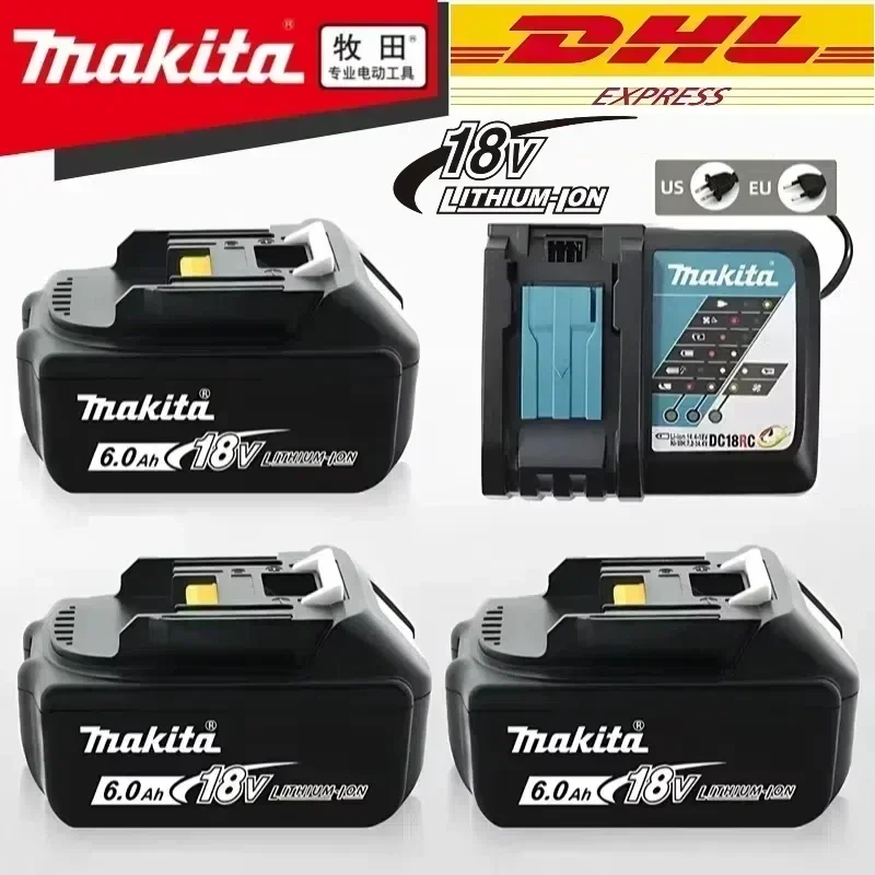 

100% оригинальная аккумуляторная батарея для электроинструмента Makita, сменный литий-ионный светодиод, 6,0 Ач, 18 В LXT BL1860B BL1860BL1850 BL1830