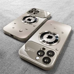 Luxury AG Matte Frosted Magnetic Phone Case For iPhone 17 16 15 11 12 13 14 Pro Max Full Lens Protection Solid Color Back Cover