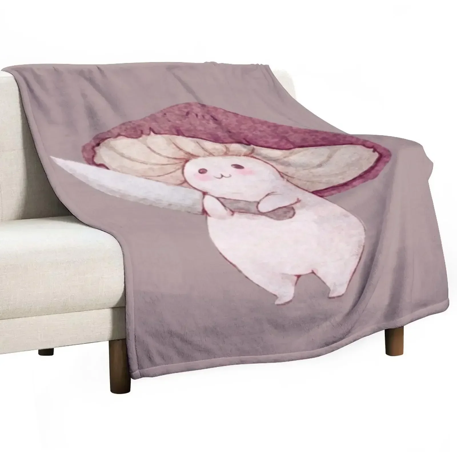 

Cute mushroom with a knife Throw Blanket For Sofa Thin Thermal Blankets