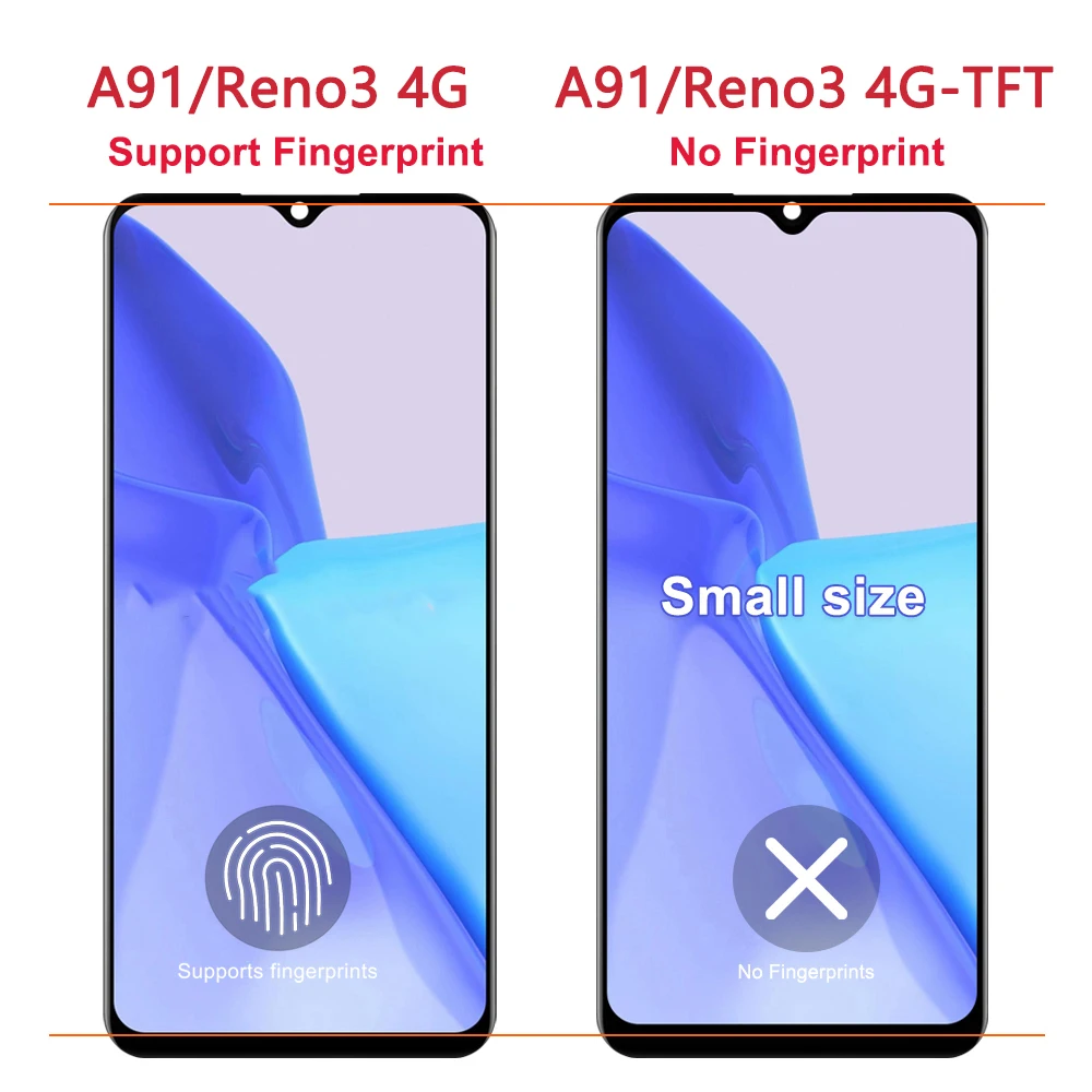 For OPPO Reno3 4G 6.4\'\'For OPPO A91 CPH2043 PCPM00 CPH2001 CPH2021 LCD Display Touch Screen Digitizer Assembly Replacement
