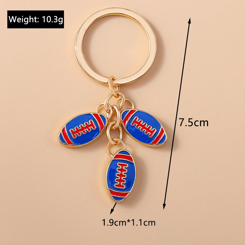 Aihua Nette Emaille American Football Sport Schlüsselbund Rugby Ball Helm Anhänger Schlüssel Ring Für Frauen Männer Tasche Zubehör DIY Schmuck – Detail 12