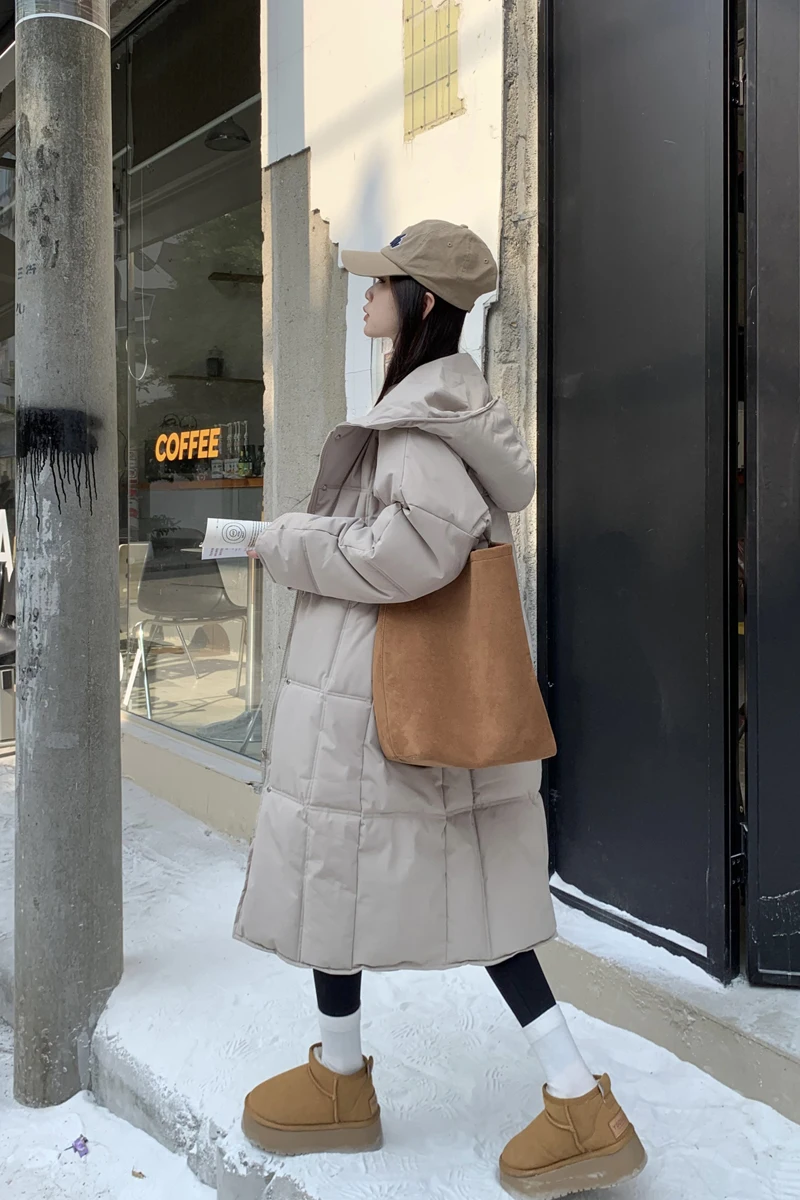 Oversized Long Coat Women Winter Down Cotton Jacket Female Korean Fashion Padded Overcoat Ladies Casual Thick Warm Zipper Coats