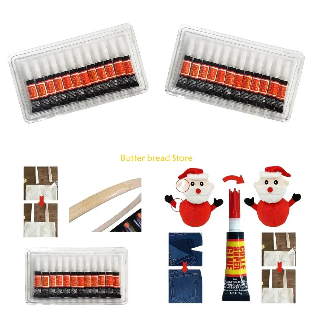 

W89C 12 Pcs Multifunctional Repair Glues Super Glues Strong Adhesive for Plastic