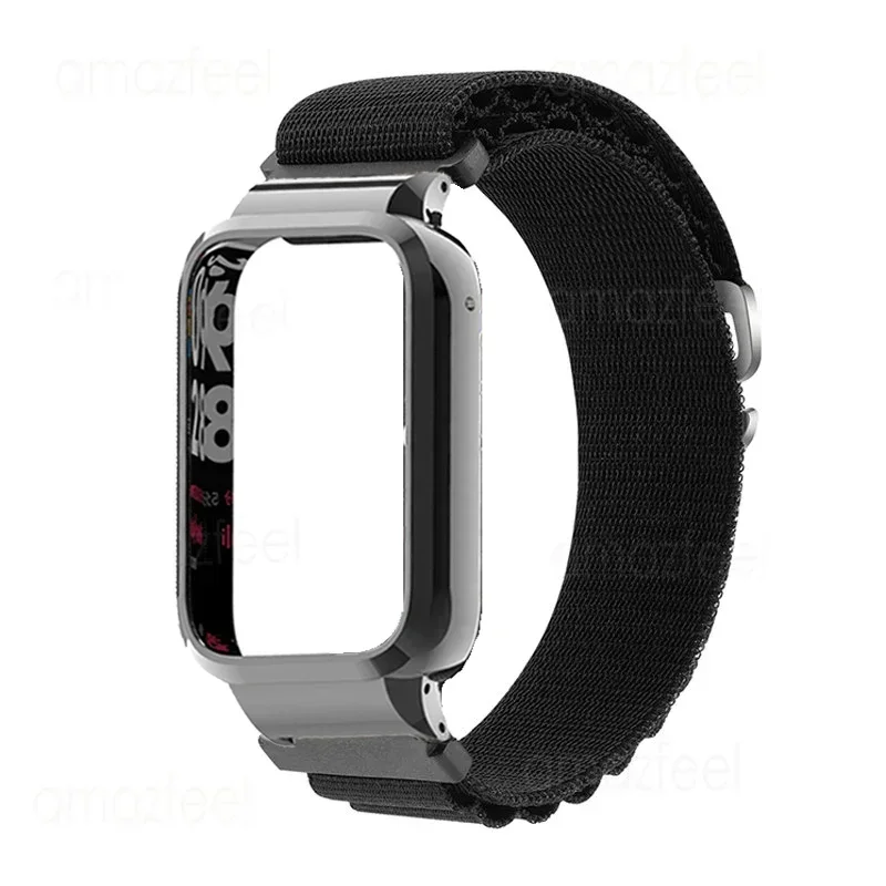 حزام نايلون لـ Xiaomi Mi Band 8 7 Pro سوار Correa لـ Xiaomi Miband 7 8 Pro Bands حافظة معدنية من الفولاذ المقاوم للصدأ
