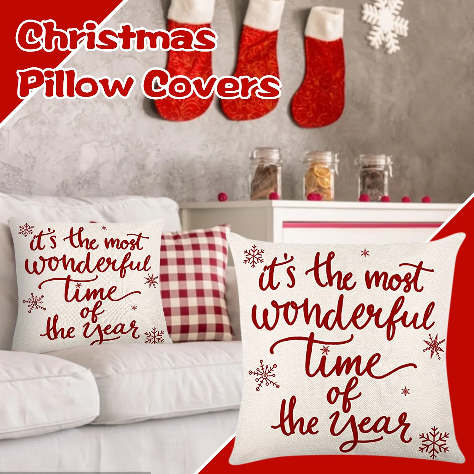 45x45cm Elk Christmas Pillowcase Merry Christmas Decor For Home Cristmas Cushion Cover Ornament 2024 Navidad Gifts New Year 2025