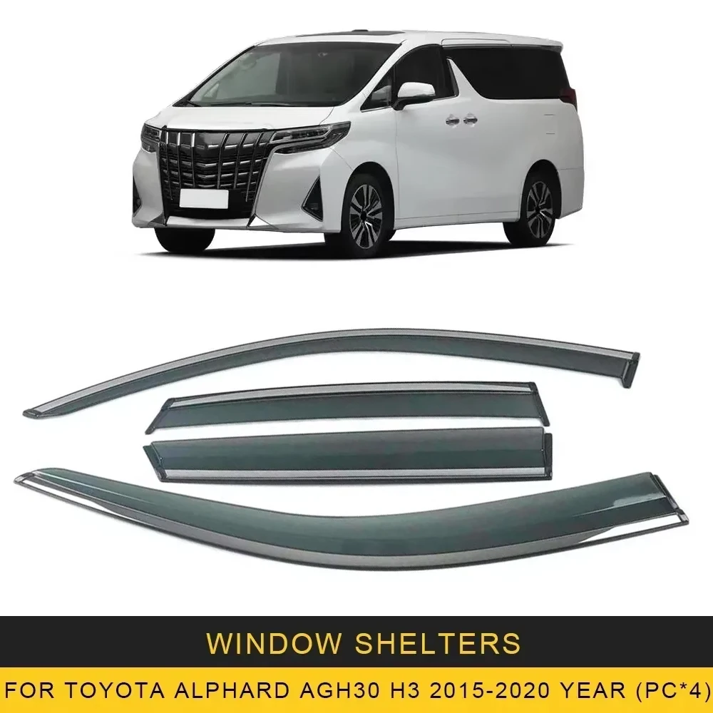 

Хромированные полоски, защита от дождя для TOYOTA Alphard AGH30 AH40 2015-2025, оконный козырек, ветровые дефлекторы, дверной козырек, вентиляционные шторы, вентиляционный козырек