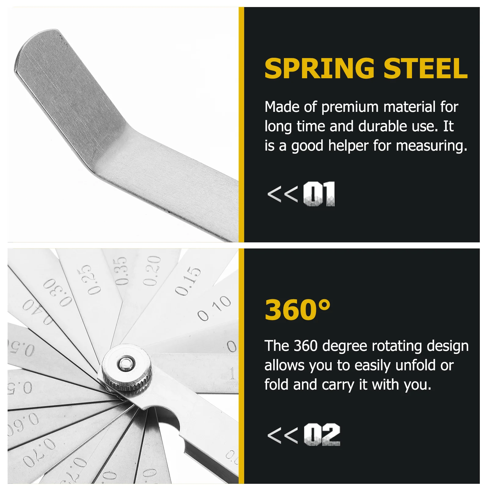 เกจวัดระยะห่างแบบสปริงเหล็กกล้าความแม่นยำสูง 1 ชิ้น สำหรับงานวัดเกลียว แก้ไขปัญหา งานเจียร ทดสอบ และเกจวัดปลั๊ก