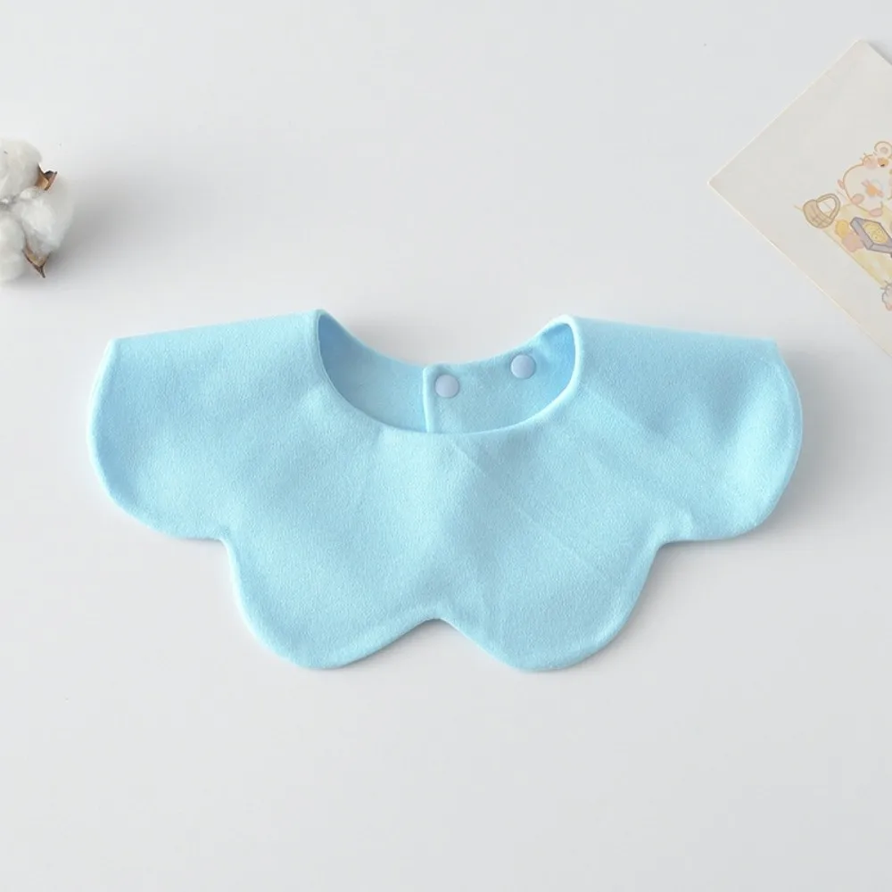 

Solid Color Baby Feeding Bib Double-sided Wearing Comfortable Drool Burp Cloth Soft Cotton Petal Design Cotton Saliva Towel