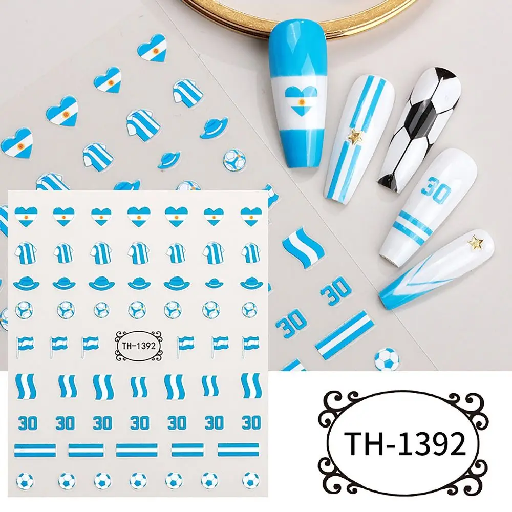 

Convenient Soccer Soccer Nail Art Stickers INS Style Manicure Decor Gel Nail Stickers Flag Flag Nail Sticker Euro Football 2024