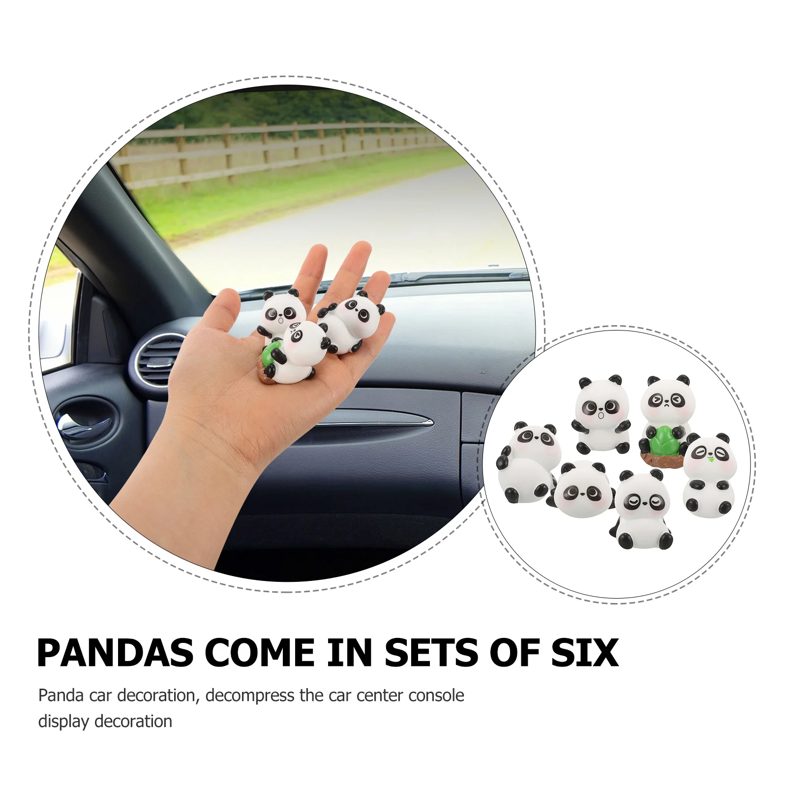 

6pcs a Car Dashboard Decorations Resin Figures Accessories Cute Dashboard Decorations Car Interior Decor Miniature Figurines