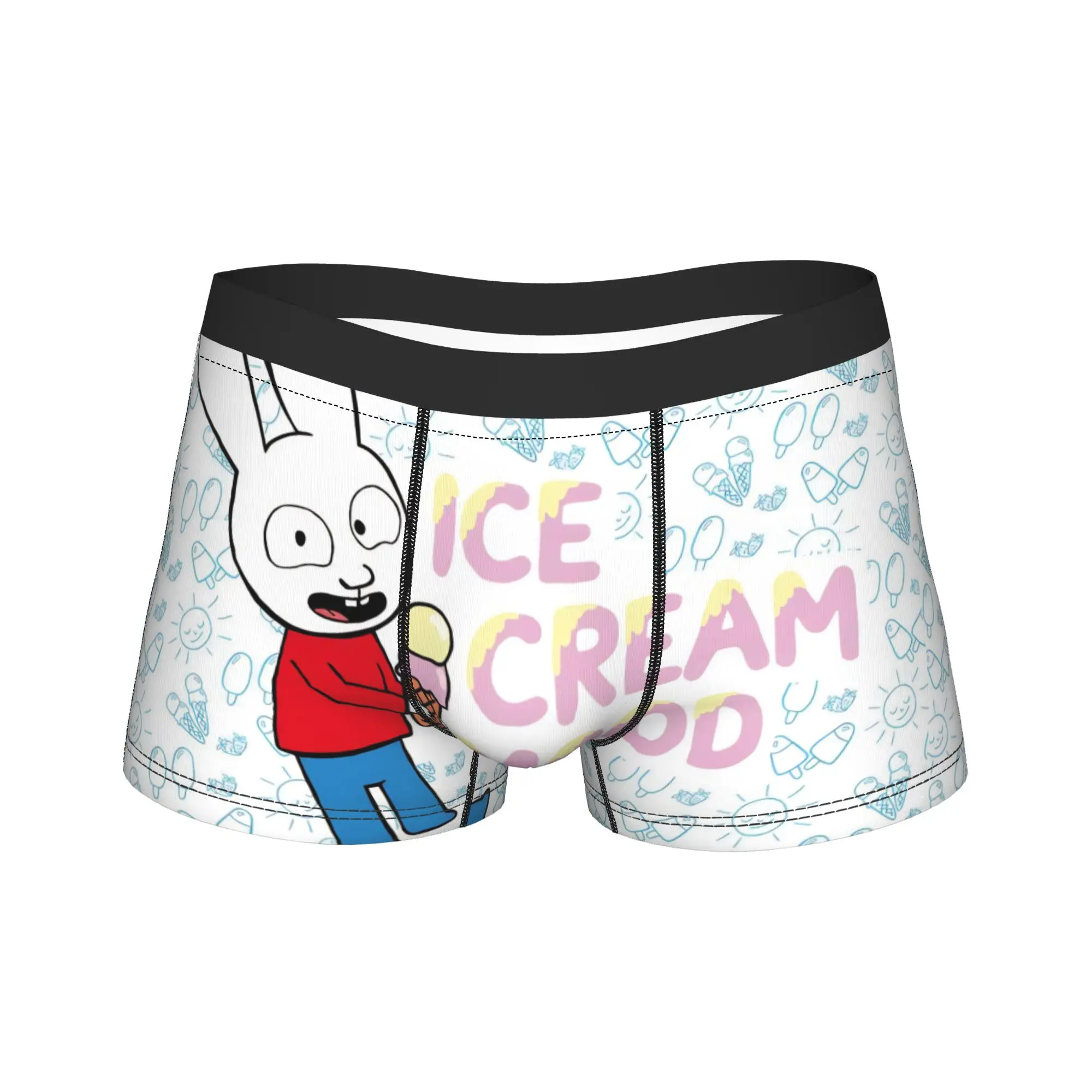 Men Simons Rabbit Boxer Briefs Shorts Panties Soft Underwear French Cartoon Homme Humor S-XXL Underpants