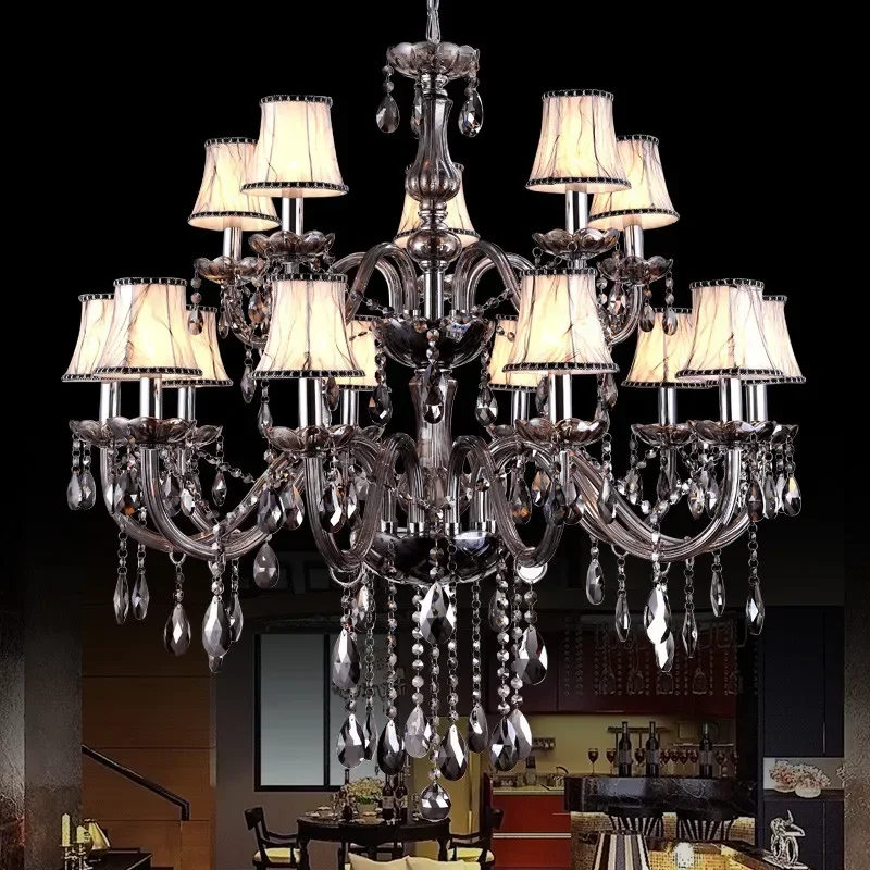 Large Muliticolor Chandeliers Novelty Lamps for Living Room Bedroom 15 Lights with Shades Lustres  De Cristal  LED Pendientes