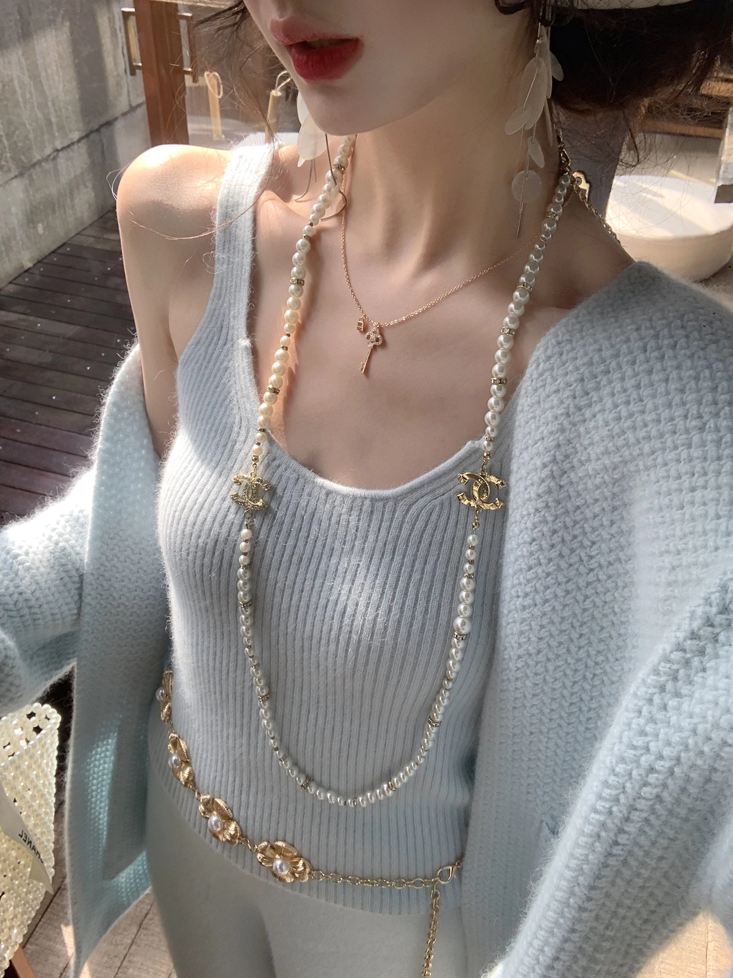 

Ultra Soft 00 Wool Lazy Knitted Wrap Cardigan Wide Leg Pants Tee Piece Set Gentle Old Money French Sle Spring Faion Wo...