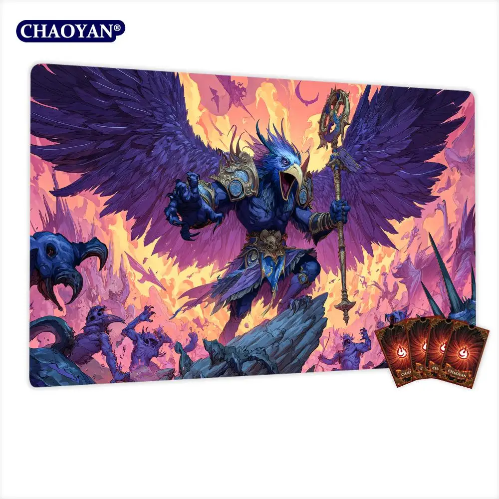 Игровой коврик Fantasy Bird Warrior MTG для карточных игр Magic, нескользящий, прочный, 35x60 см, для командных игр, коврик для настольных игр TCG