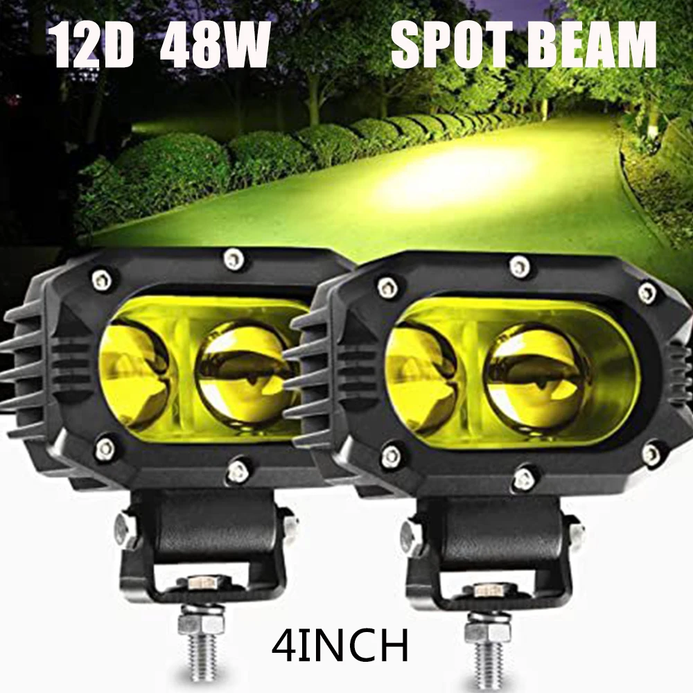 

12D Led Work Light 12V 24V 4 inch 96W Led Light Bar Spot Beam for Motorcycle Offroad Car Boat Truck Lada UAZ 4x4 DRL Fog Lamp