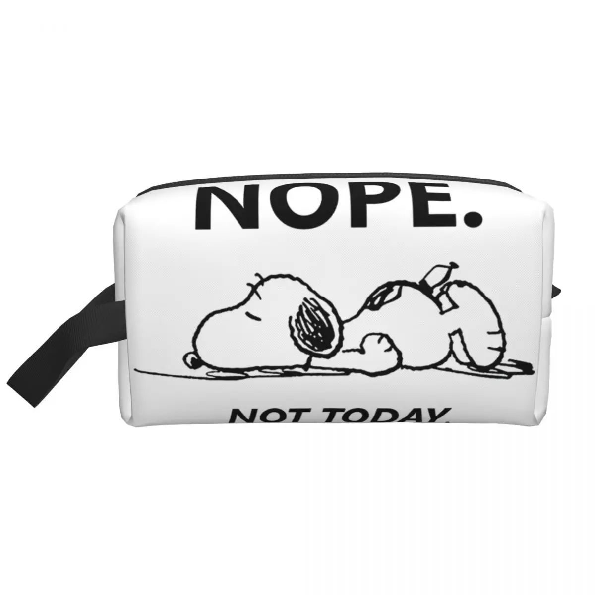 Custom Snoopys Nope Not Today Cosmetic Bag Women Cute Large Capacity Beagle Cortoon Makeup Case Beauty Storage Toiletry Bags Box