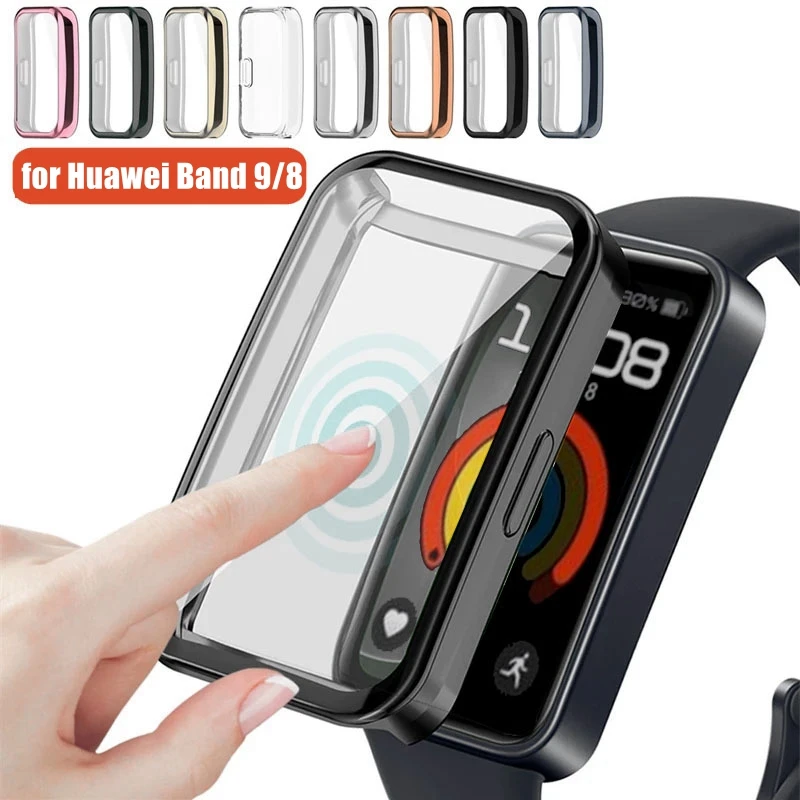 Screen Protector Case for Huawei Band 9 8 Full Coverage Bumper Soft TPU Protectiv Cover on Band8 Accessories