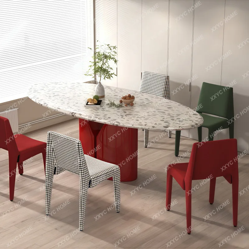 S1saa paint round dining table rock slab dining table modern simplicity