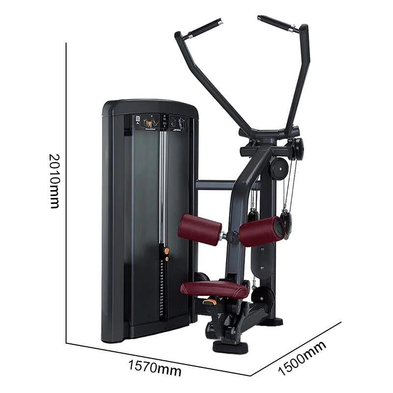 Commercial Lat Pulldown Strength Machine Heavy Duty Cable Fitness Equipment Adjustable Seat Weight Stack Gym Training