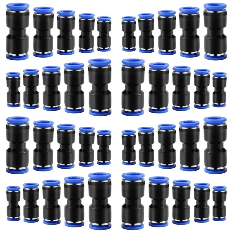 Push-On Direct Coupling, Pneumatic Air Line Connector Direct Connection (4Mm/6Mm/8Mm/10Mm/12Mm)40 PCS-A27I