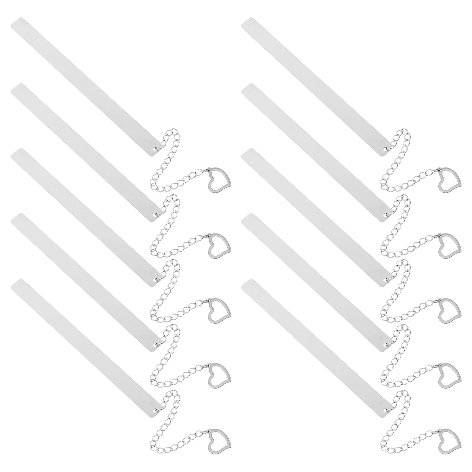 

10pcs Stainless Steel Blank Heart Bookmark Delicate Cute Book Marker For Women Bookmarks For Teens Chain Bookmarks For Kids
