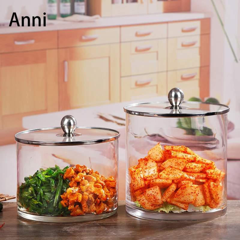 Clear Glass Storage Jar Modern Simple Kitchen Grain Dispenser European Living Room Candy Jar Creative Home Decoration Ornaments