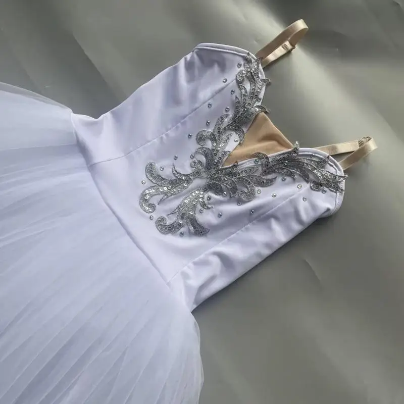 Romantische Lange Ballet Tutu Jurk Meisjes Witte Ballerina Jurk Kinderen Tutu Prestaties Ballet Jurk Hedendaagse Danskostuums Feest