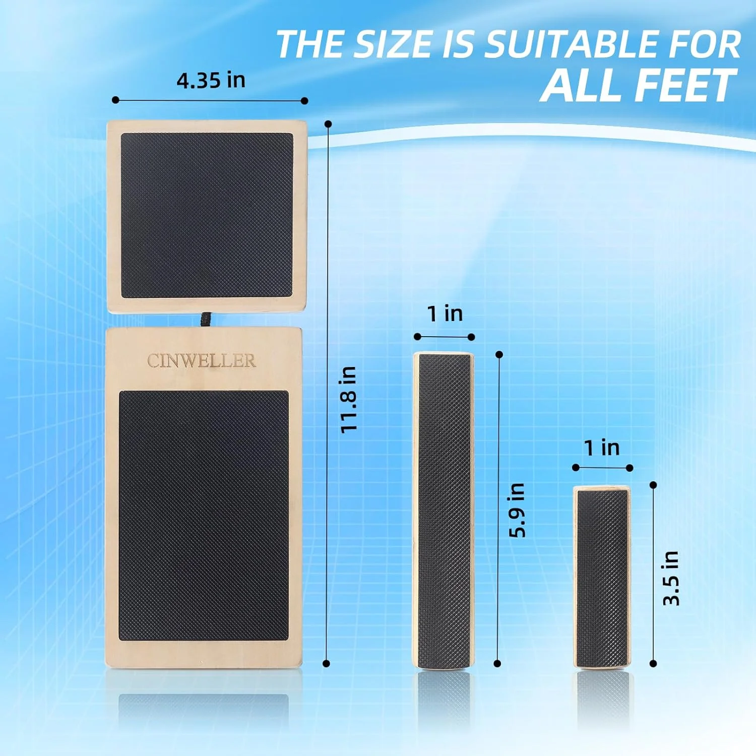 جهاز تمرين تقوية الكاحل للتواء، لوح توازن القدم الواحد، لوح تمايل خشبي غير قابل للانزلاق، أسود #5
