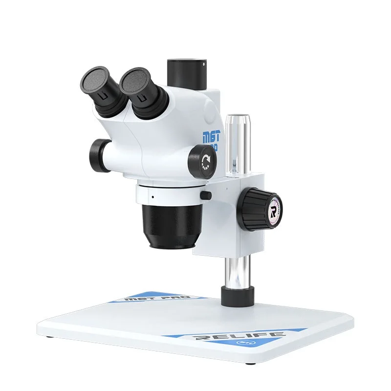 RELIFE RL-M6T Pro-B11 Trinocular HD Microscope 6.5-65X Continuous Zoom For Mobile Repair With Large Size Aluminum Base