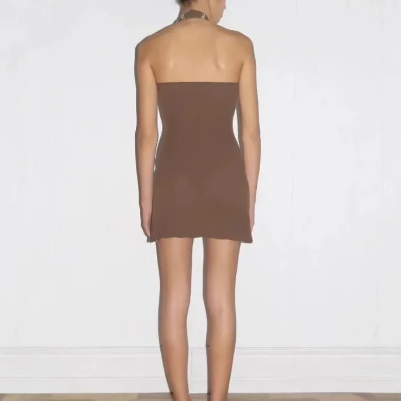 

Платье Paloma Wool с открытыми плечами, вязаное, с бисерным декором, с завышенной талией, короткая юбка А-силуэта, хлопок, весна