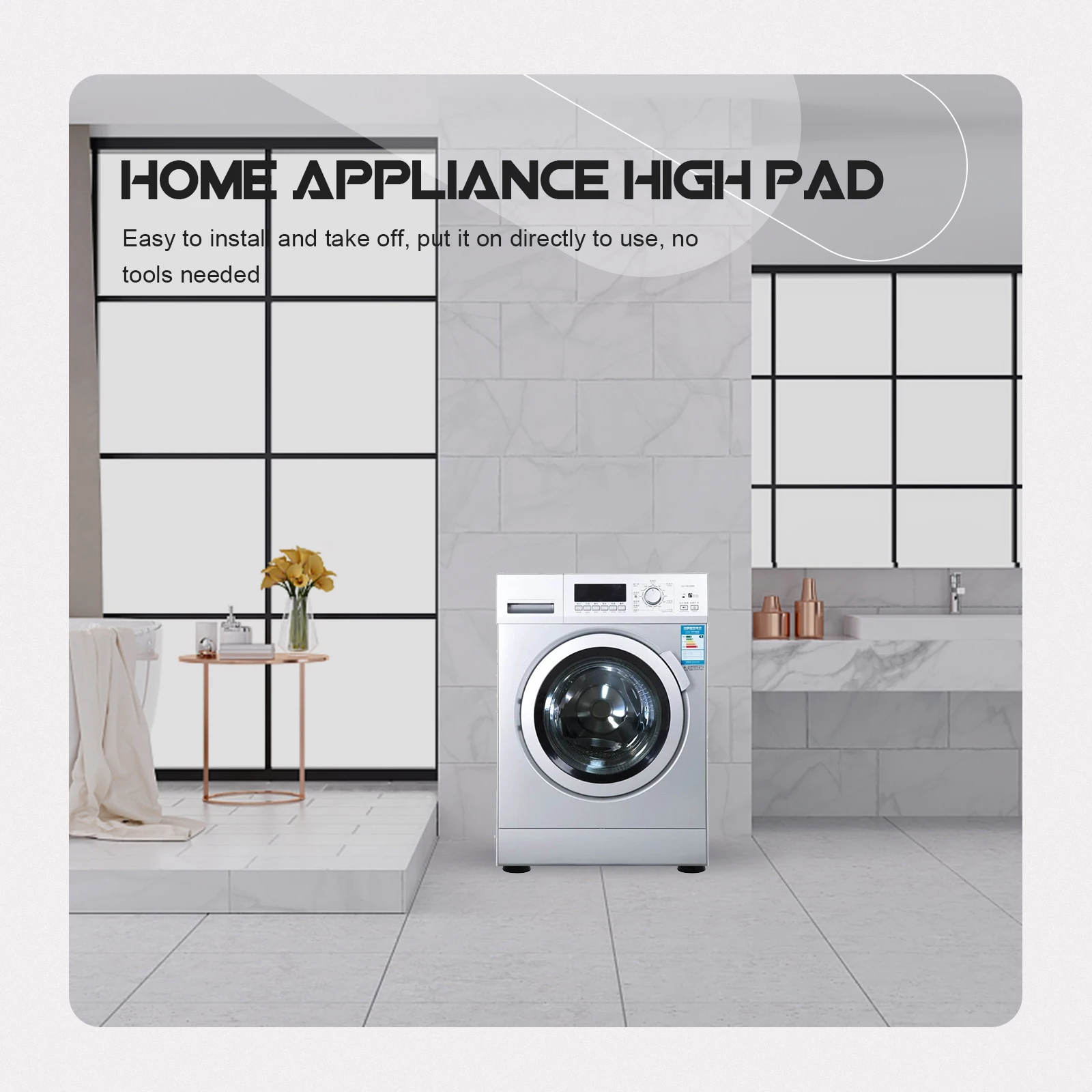 

4 Pcs Shock Absorber Pad for Refrigerator Washing Machine Furniture Non-slip Wear-resistant Ventilation Noise Reduction Easy