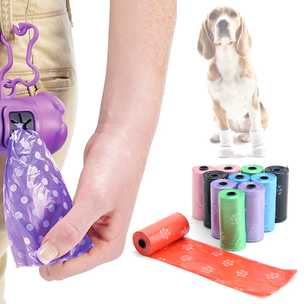 Convenient Mixed Colors Poop Bag Paw Type Outdoor Clean Garbage Bag Puppy Cat Pet Poop Bag