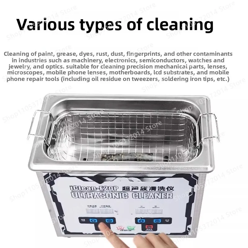 High-capacity ultrasonic cleaner for mobile phone repair, motherboard, watches, eyeglasses, and jewelry - rust removal