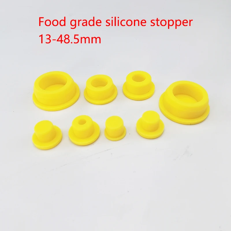 5PCS 13-48.5mm Yellow Silicone Rubber Hole Plugs Solid T Type High Temperature Seal Stopper Dustproof Plug Food grade silicone