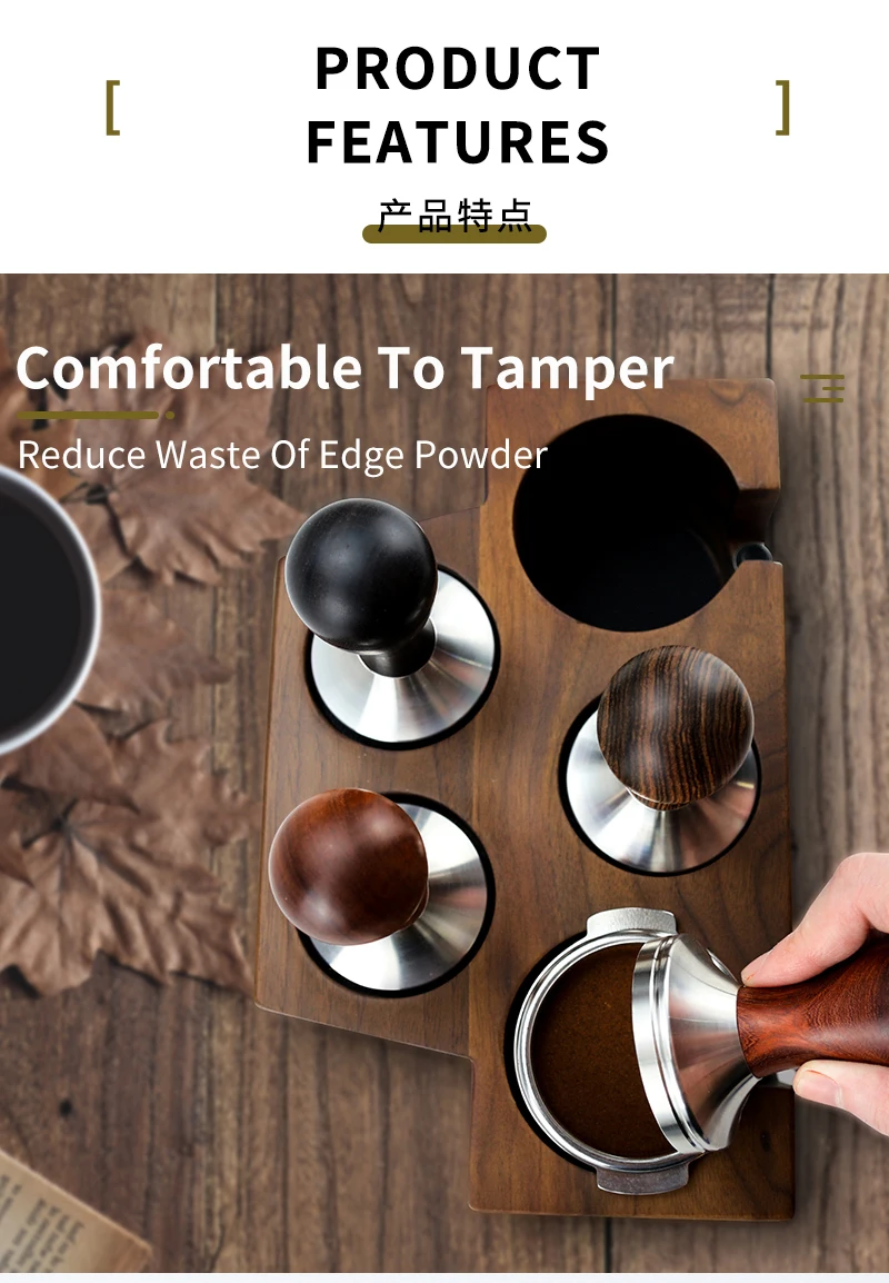 Kaffee Tamper 51mm 57mm 58,5mm Für Delonghi Breville Lelit Siebträger Edelstahl Espresso Zubehör Ecke Barista werkzeuge – Detail 7