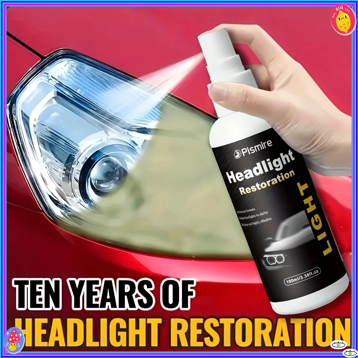 

3.38 Oz Auto Headlight Repair Liquid, No Polishing Required, Quick Refresh Headlights, Headlight Maintenance and Care Kit