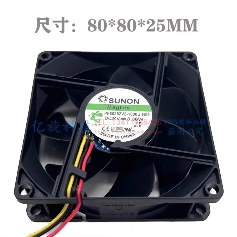

For SUNON PF80252V2-1000U-G99 DC24V 3.36W 8CM 3-Wire Cooling Fan
